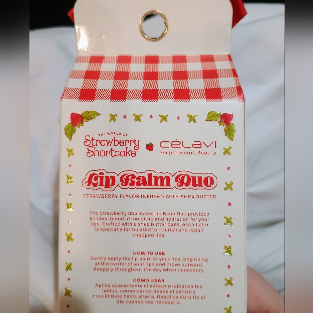 Strawberry Shortcake X Celavi Collab Lip Balm Duo Strawberry Infused Shea Butter - Picture 4 of 4